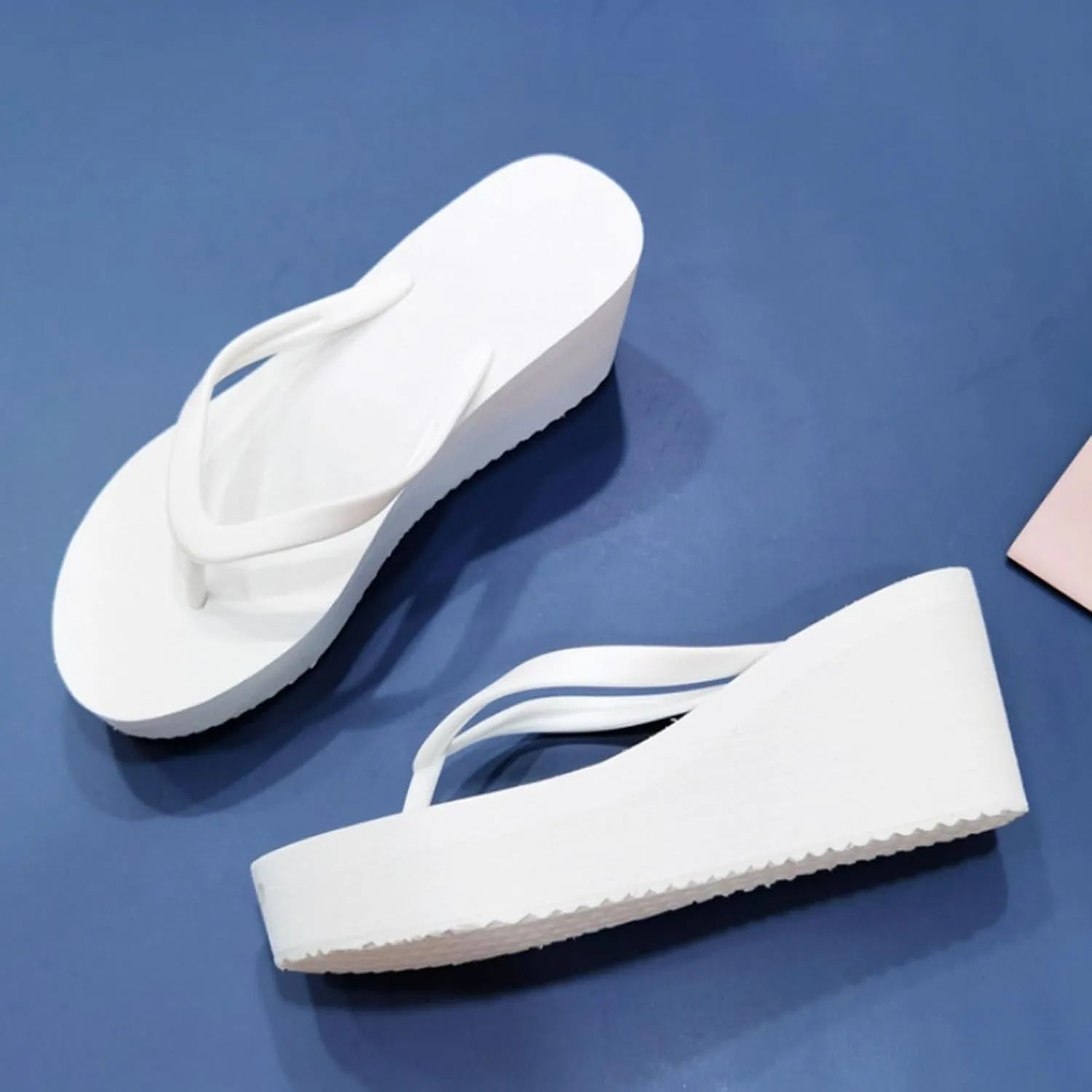 Platform Flip Flops for Women Slip on Wedge Sandals for Women Summer Beach Sandals Wedge Flip Flops