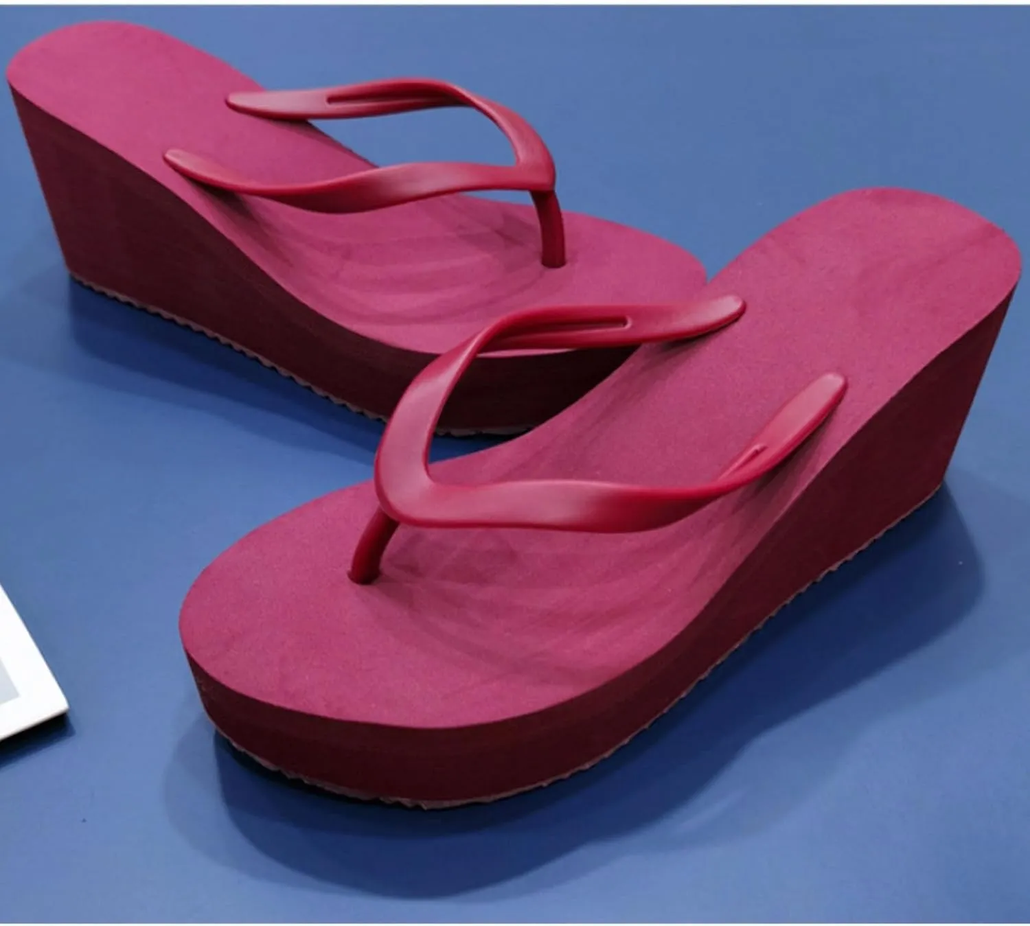 Platform Flip Flops for Women Slip on Wedge Sandals for Women Summer Beach Sandals Wedge Flip Flops