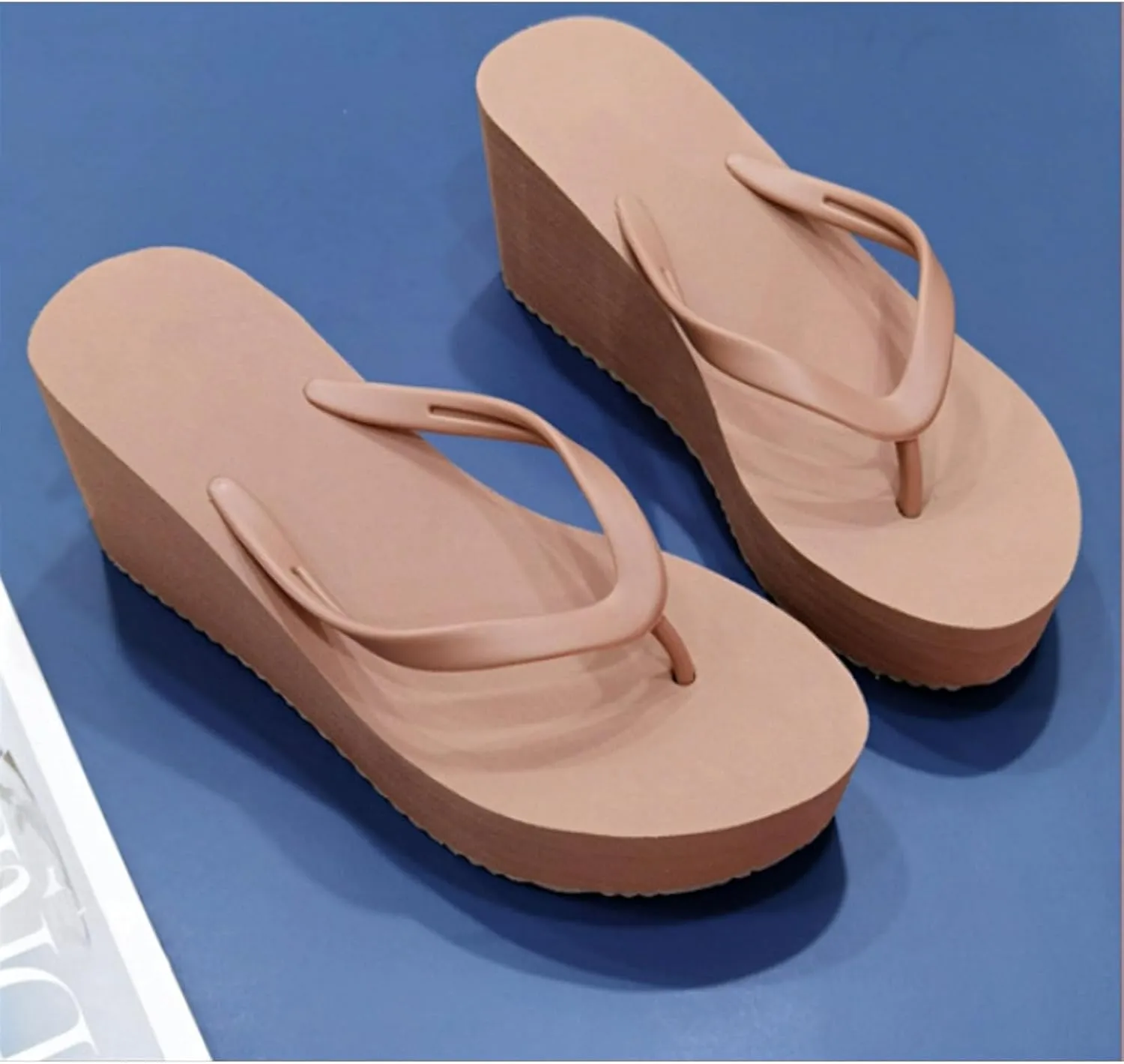 Platform Flip Flops for Women Slip on Wedge Sandals for Women Summer Beach Sandals Wedge Flip Flops