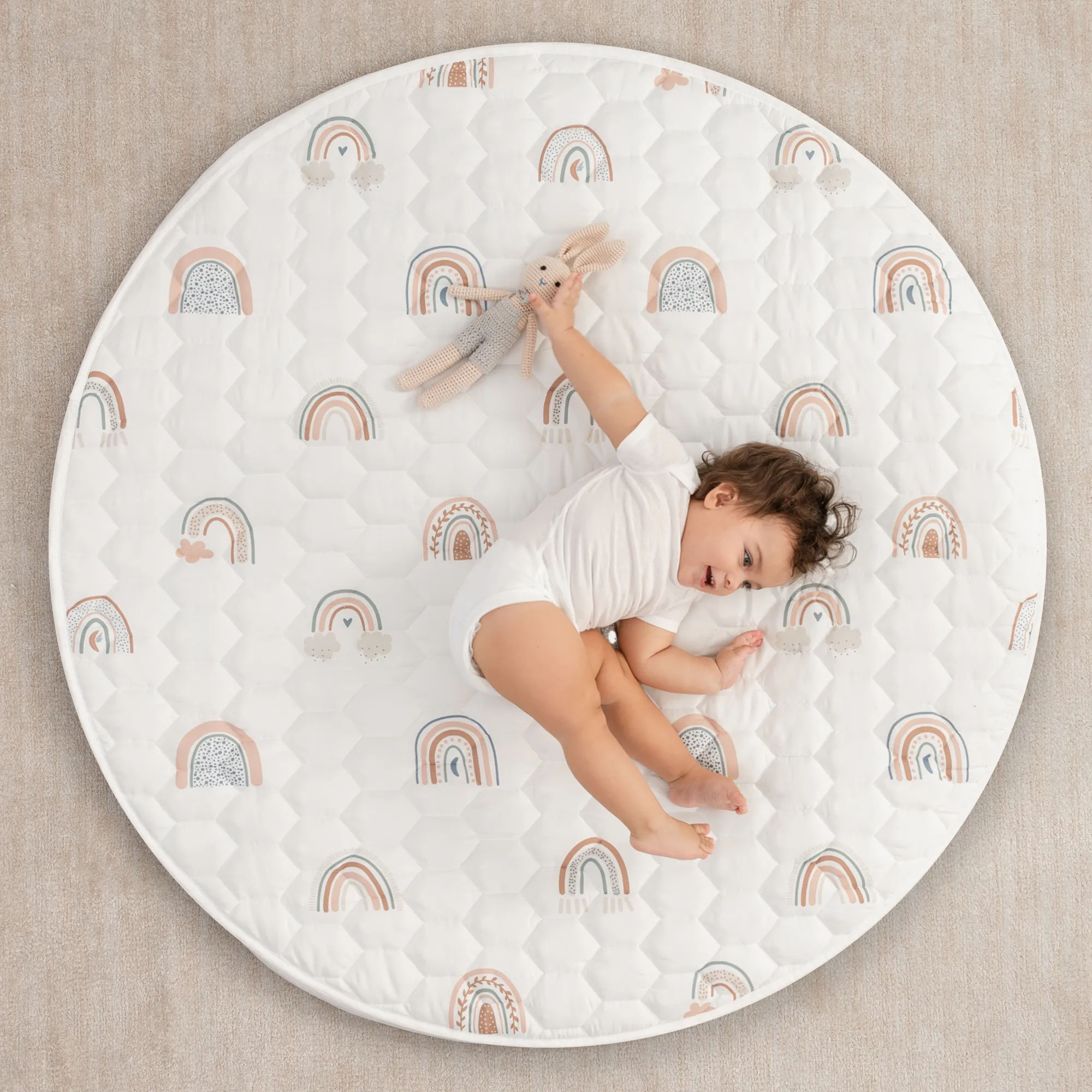 Play Mat with Non-Slip Bottom - Rainbow