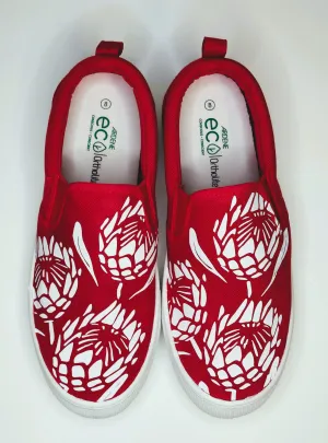 Red Protea tekkies