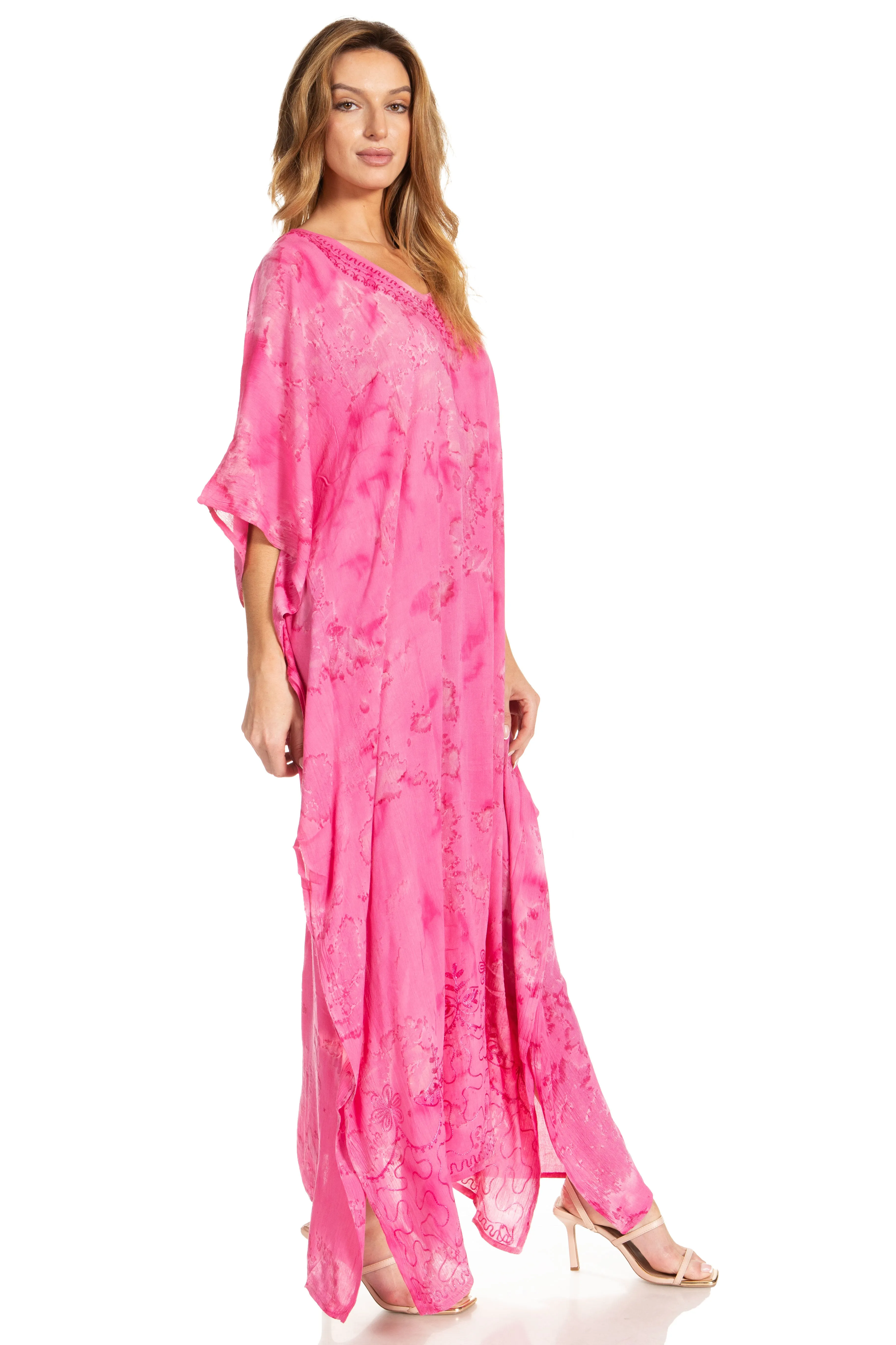 Sakkas Catia Women's Boho-Style Long Maxi Caftan for Lounging and Casual Wear