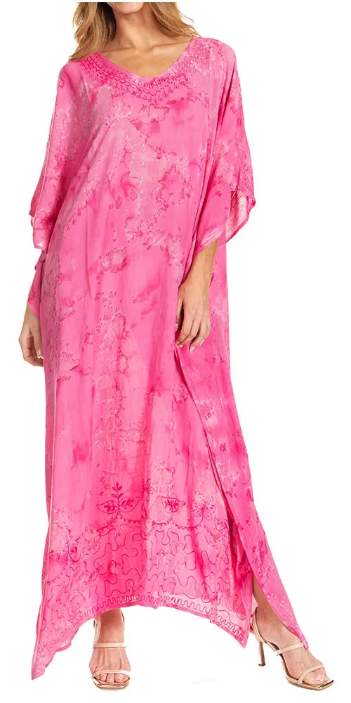 Sakkas Catia Women's Boho-Style Long Maxi Caftan for Lounging and Casual Wear