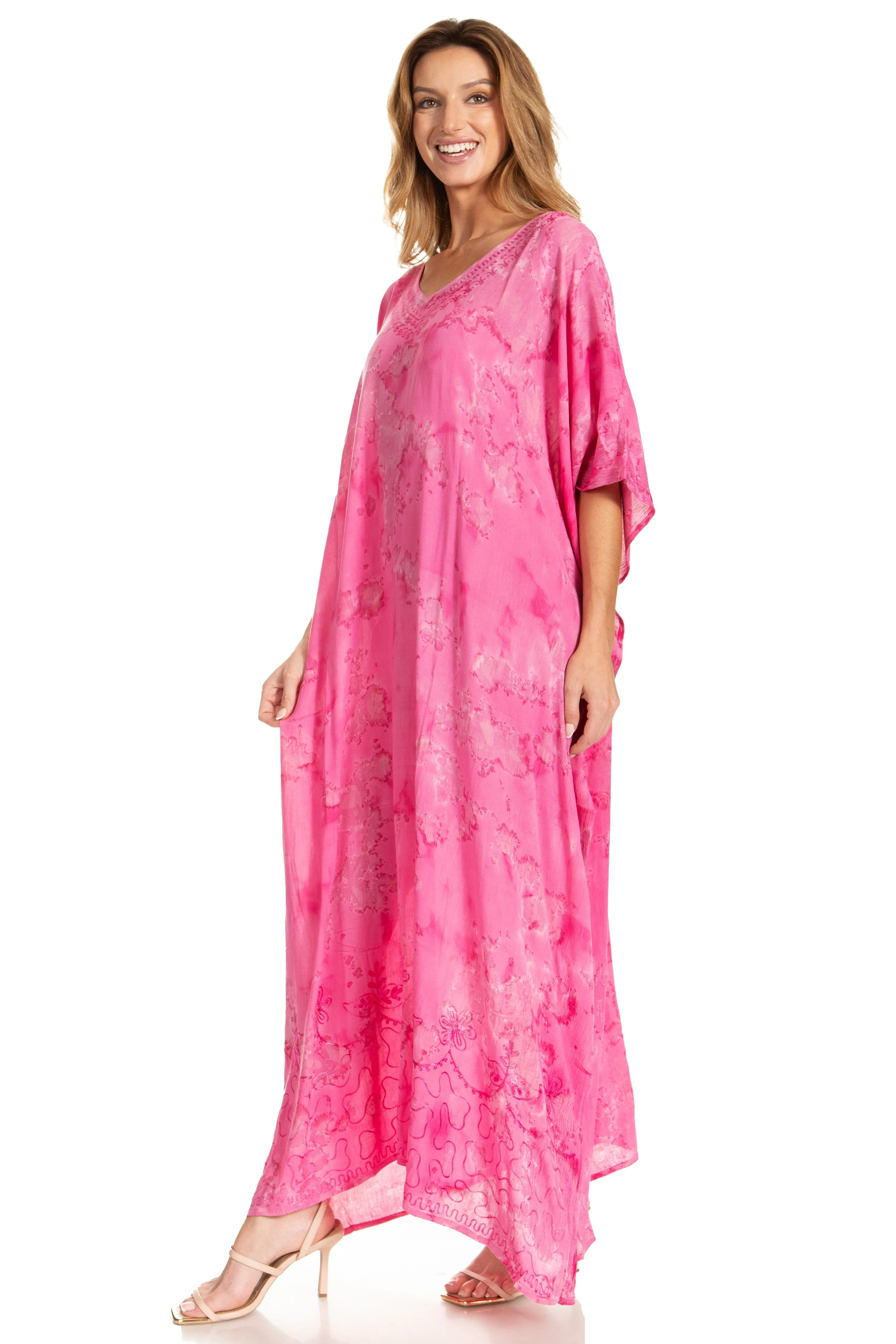 Sakkas Catia Women's Boho-Style Long Maxi Caftan for Lounging and Casual Wear
