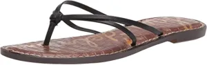 Sam Edelman Gerianne Black Leather Thin Strap Beach Slip-On Flip-Flop Sandal