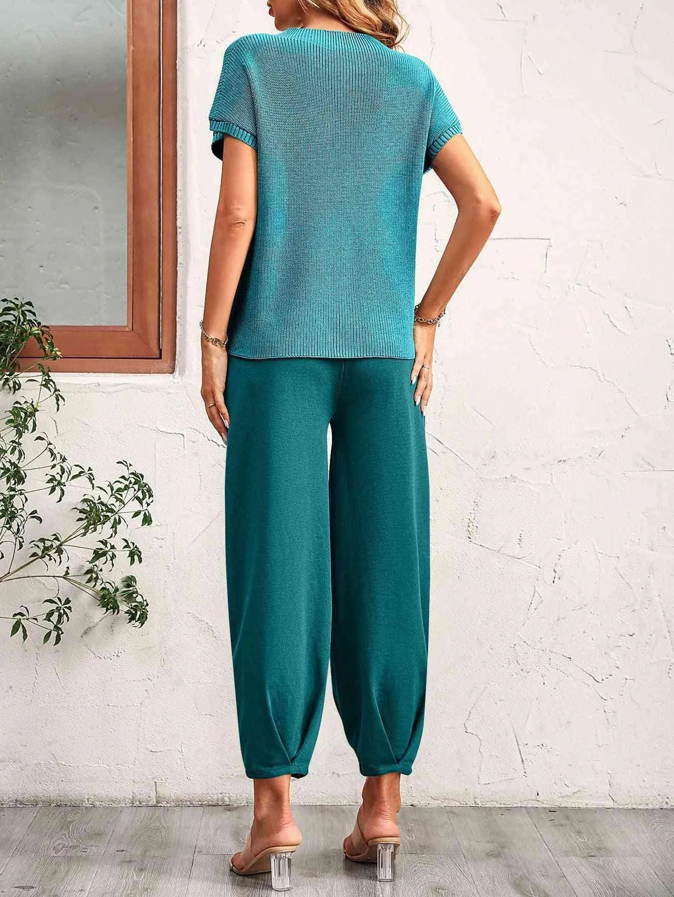 Saturday Chill Short Sleeve Top and Pants Set