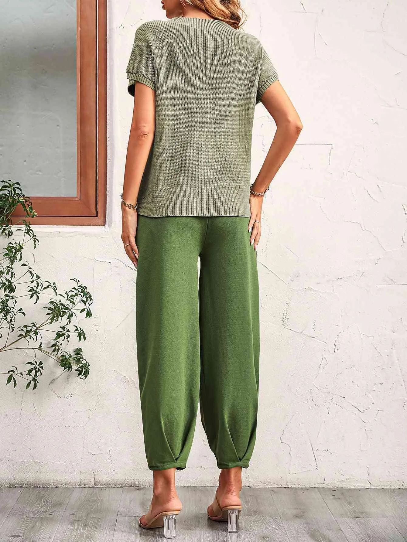 Saturday Chill Short Sleeve Top and Pants Set