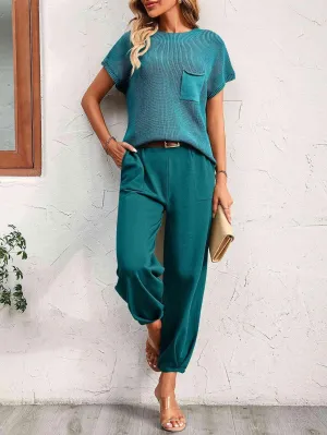 Saturday Chill Short Sleeve Top and Pants Set