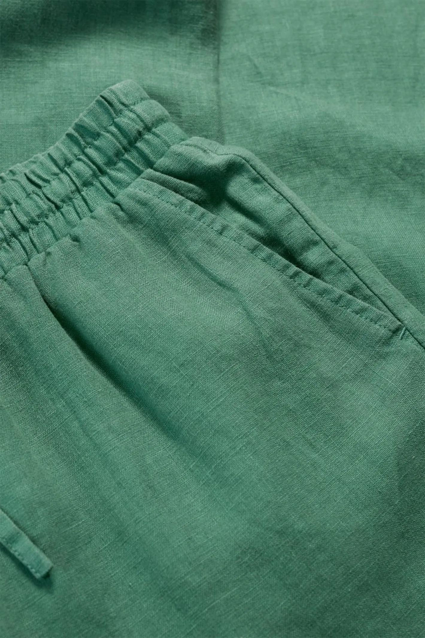 Seasalt Tide Flow Linen Trouser Pine Green Tie Waist WM33382-13593