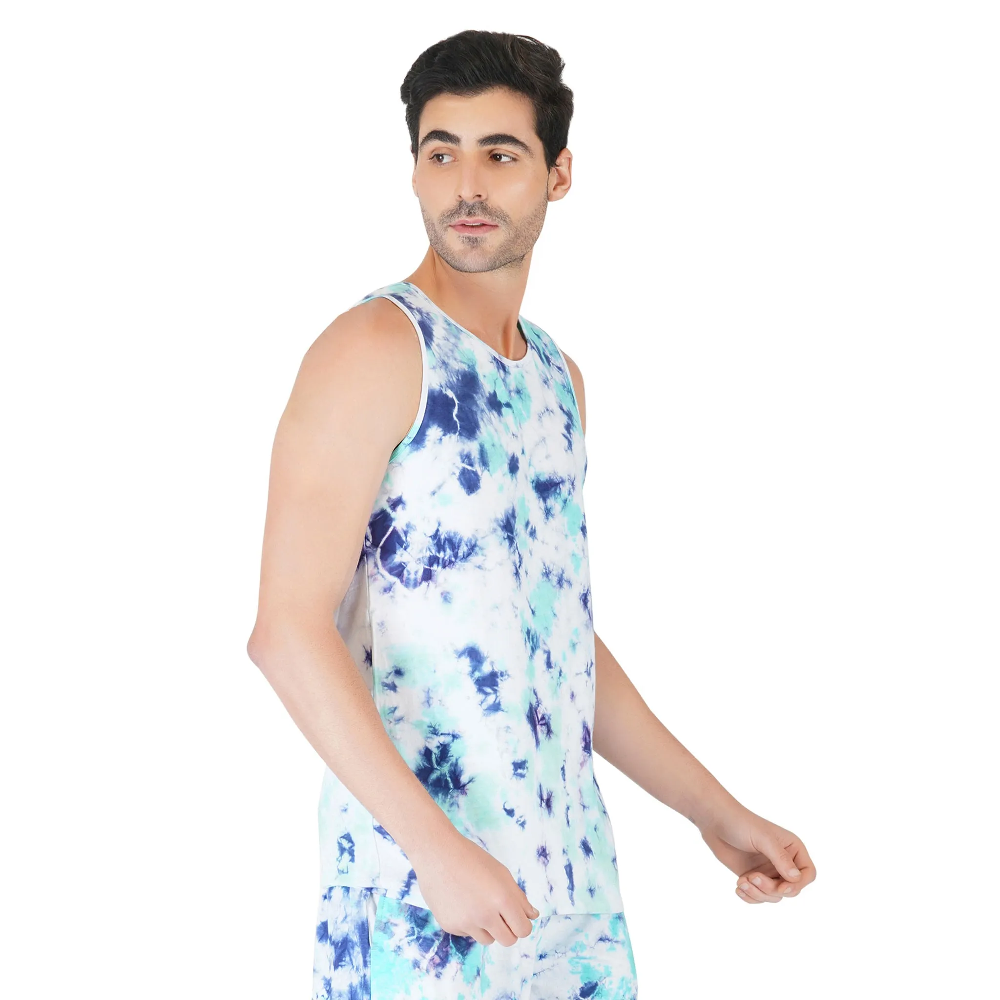 SLAY. Men's Tie Dye Vest & Shorts Co-ord Set