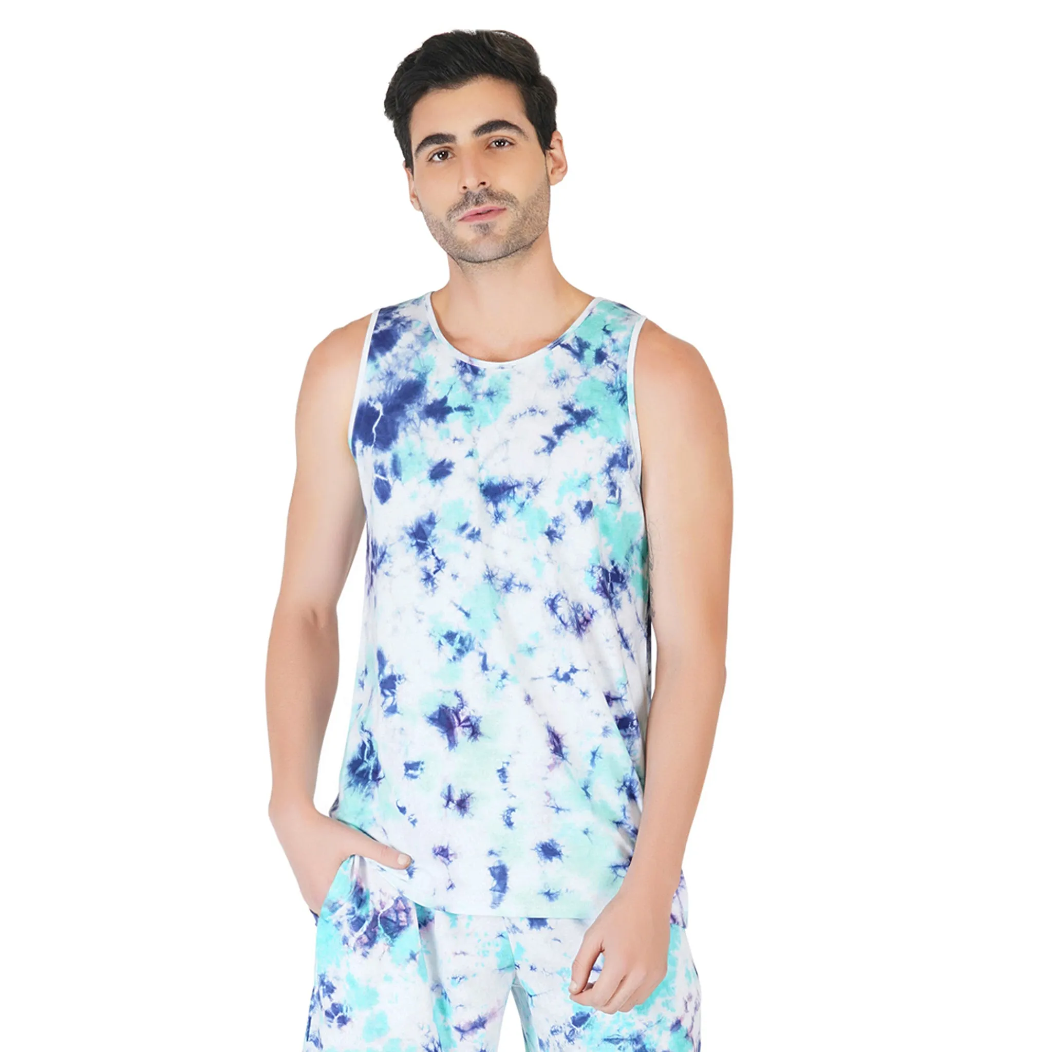 SLAY. Men's Tie Dye Vest & Shorts Co-ord Set
