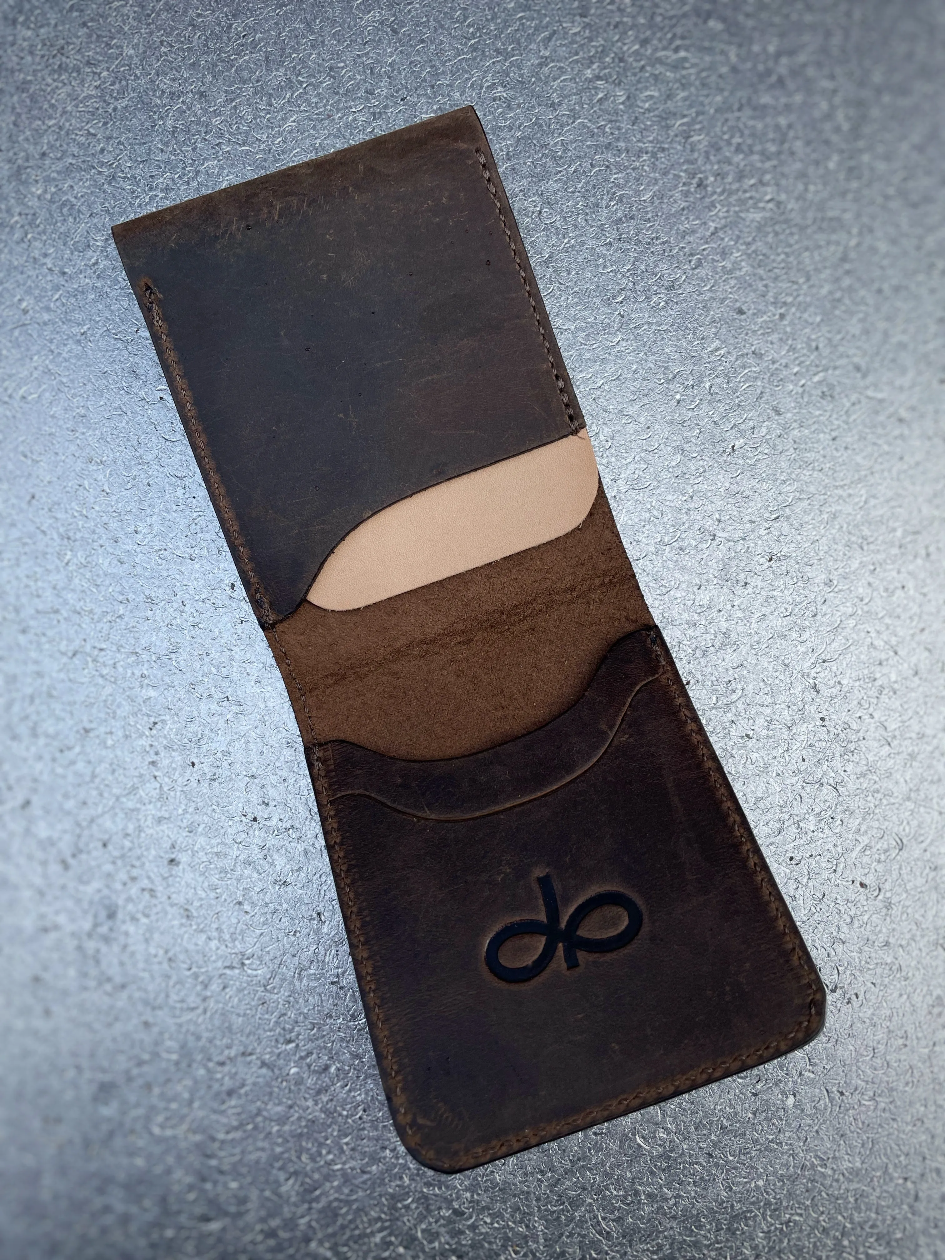 Slingshot wallet dark brown crazy horse