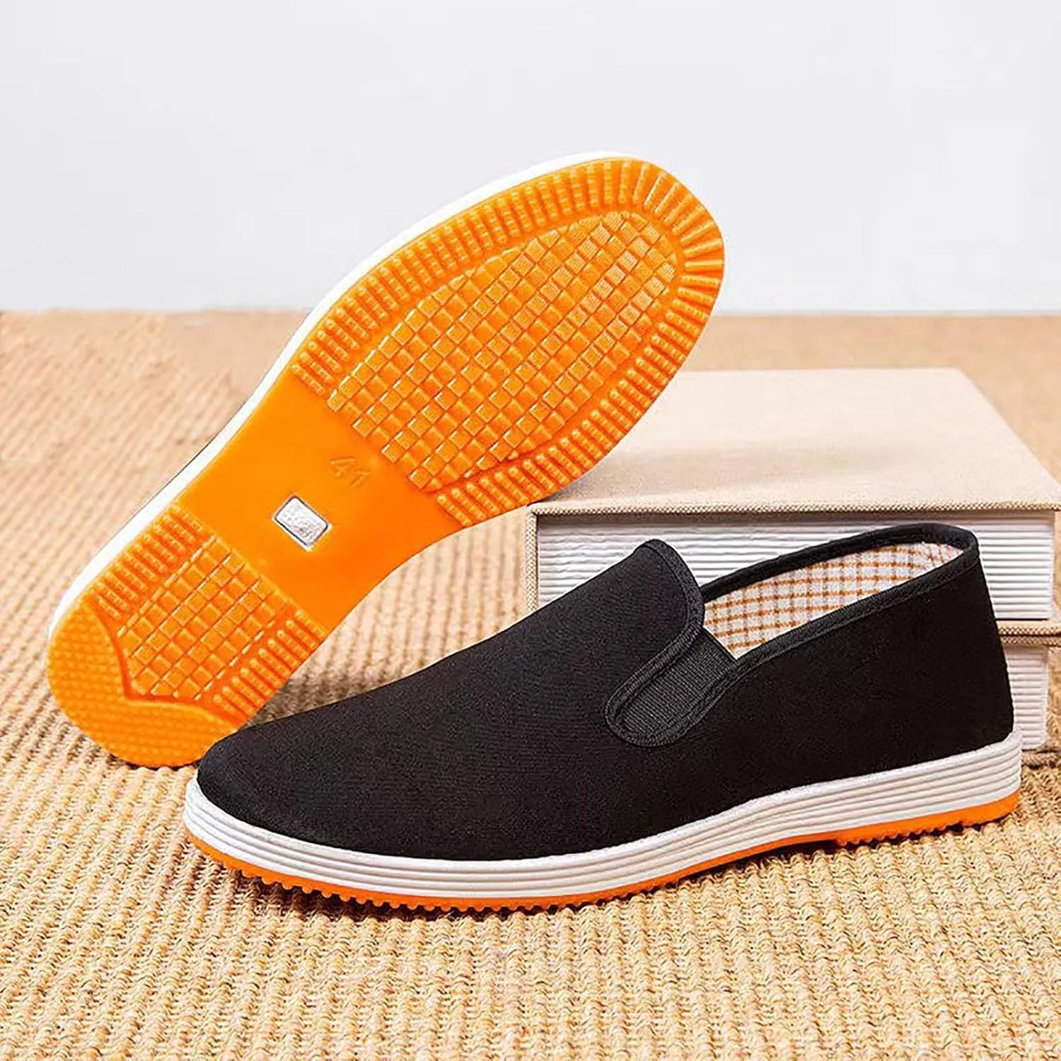 Slip on Walking Shoes for Men Comfortable Loafers Memory Foam Breathable Fashion Sneakers Non Slip Arch Support Cushioning Training Gym Shoes Wide Width