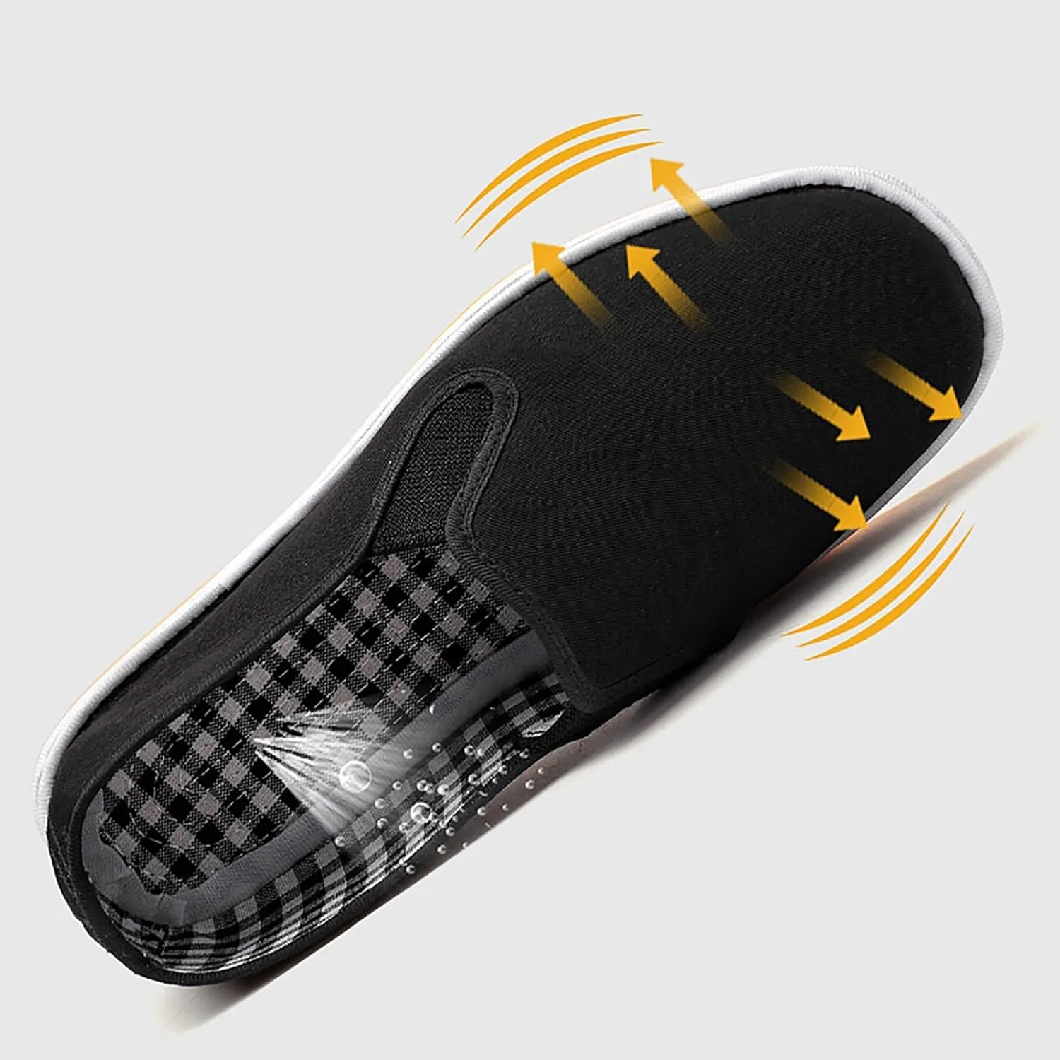 Slip on Walking Shoes for Men Comfortable Loafers Memory Foam Breathable Fashion Sneakers Non Slip Arch Support Cushioning Training Gym Shoes Wide Width