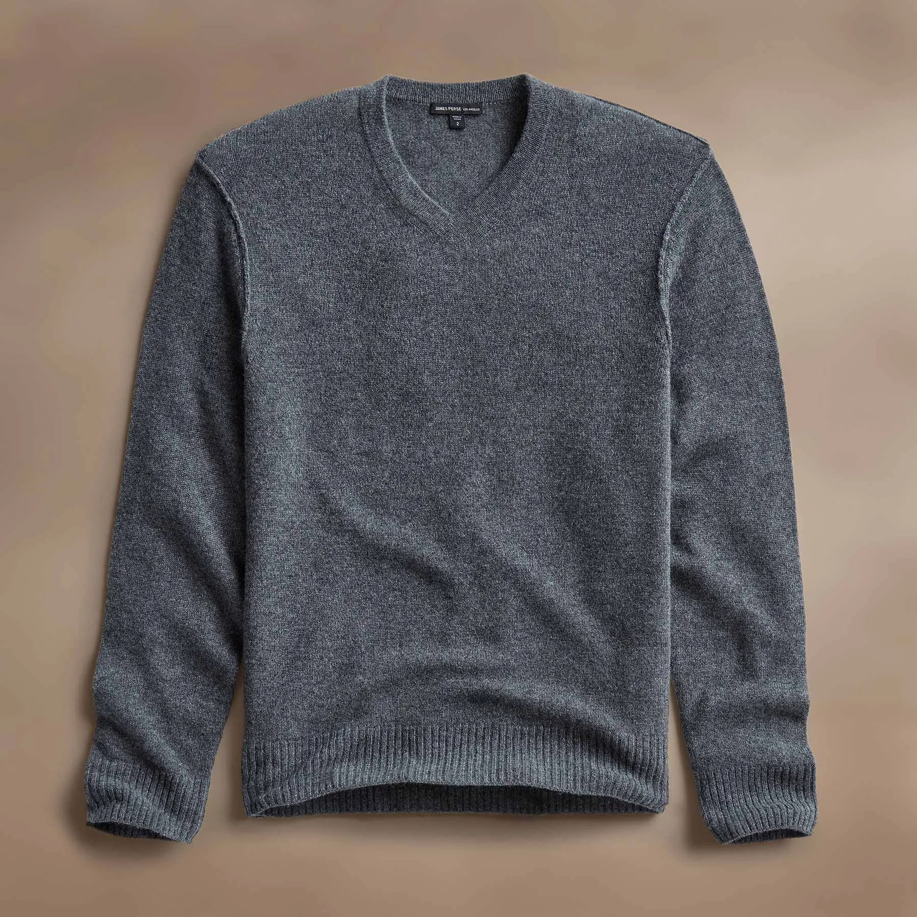 Soft Featherweight Cashmere V Neck - Flannel