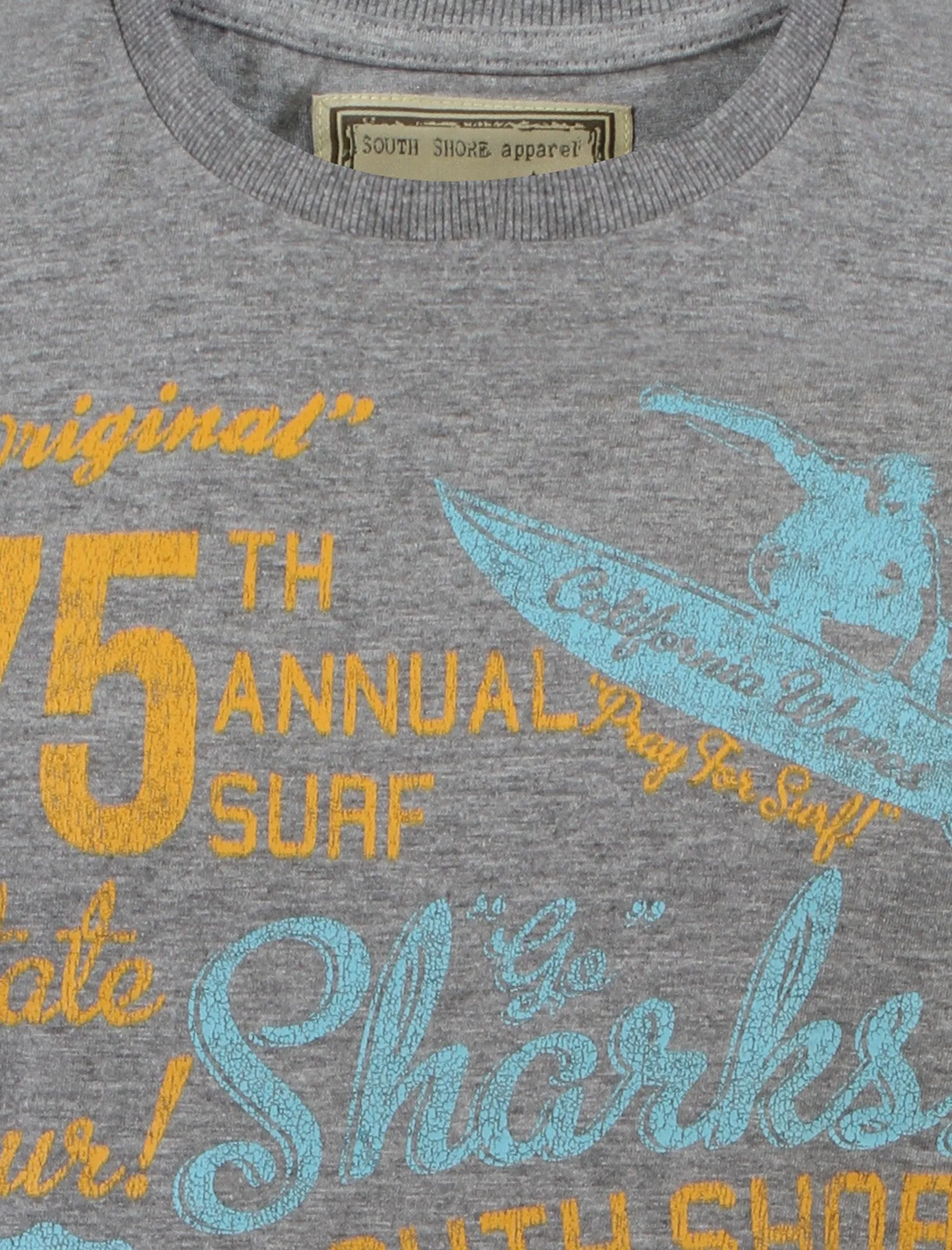 South Shore Sharks T-Shirt in Mid Grey Marl