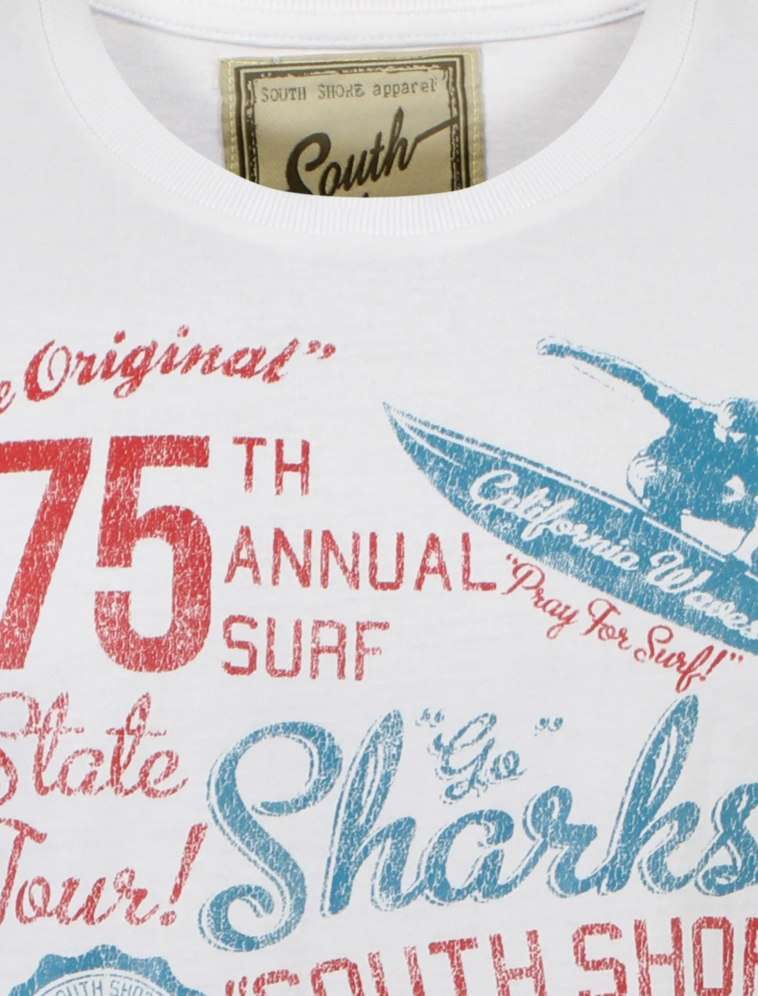 South Shore Sharks T-Shirt in Optic White