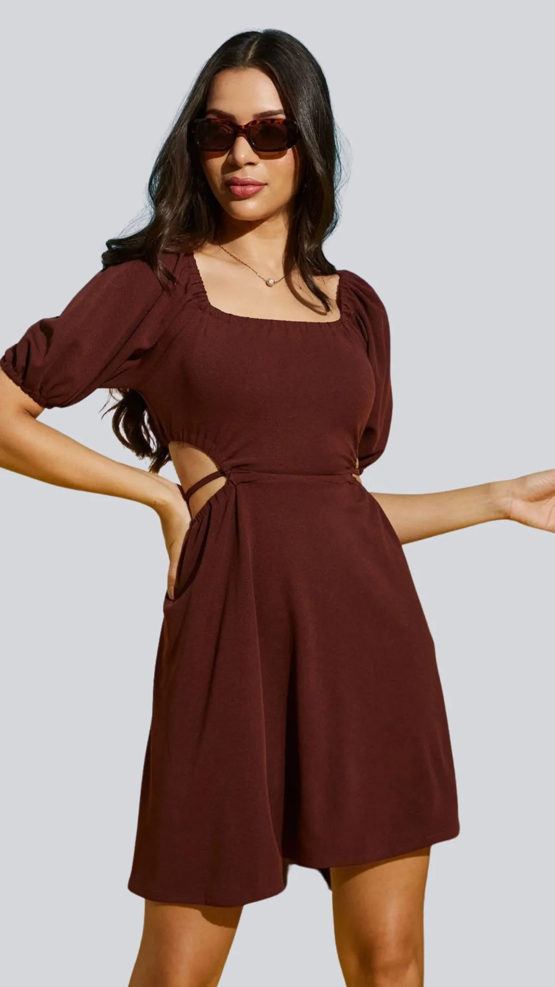 Sultry Lace-Up Waist Mini Dress