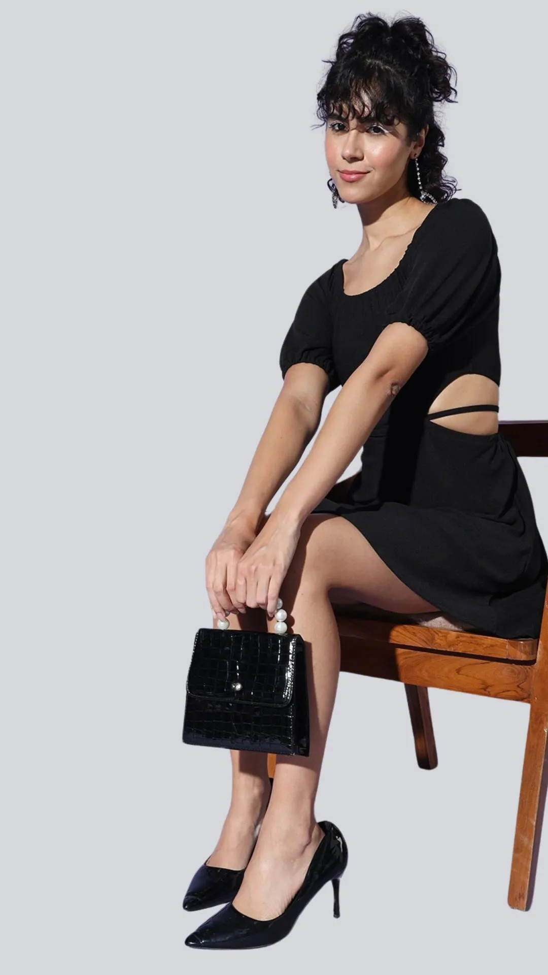 Sultry Lace-Up Waist Mini Dress