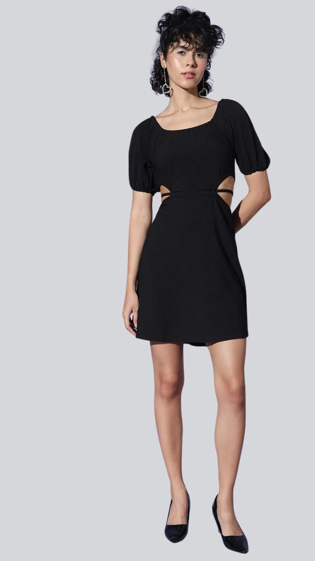 Sultry Lace-Up Waist Mini Dress