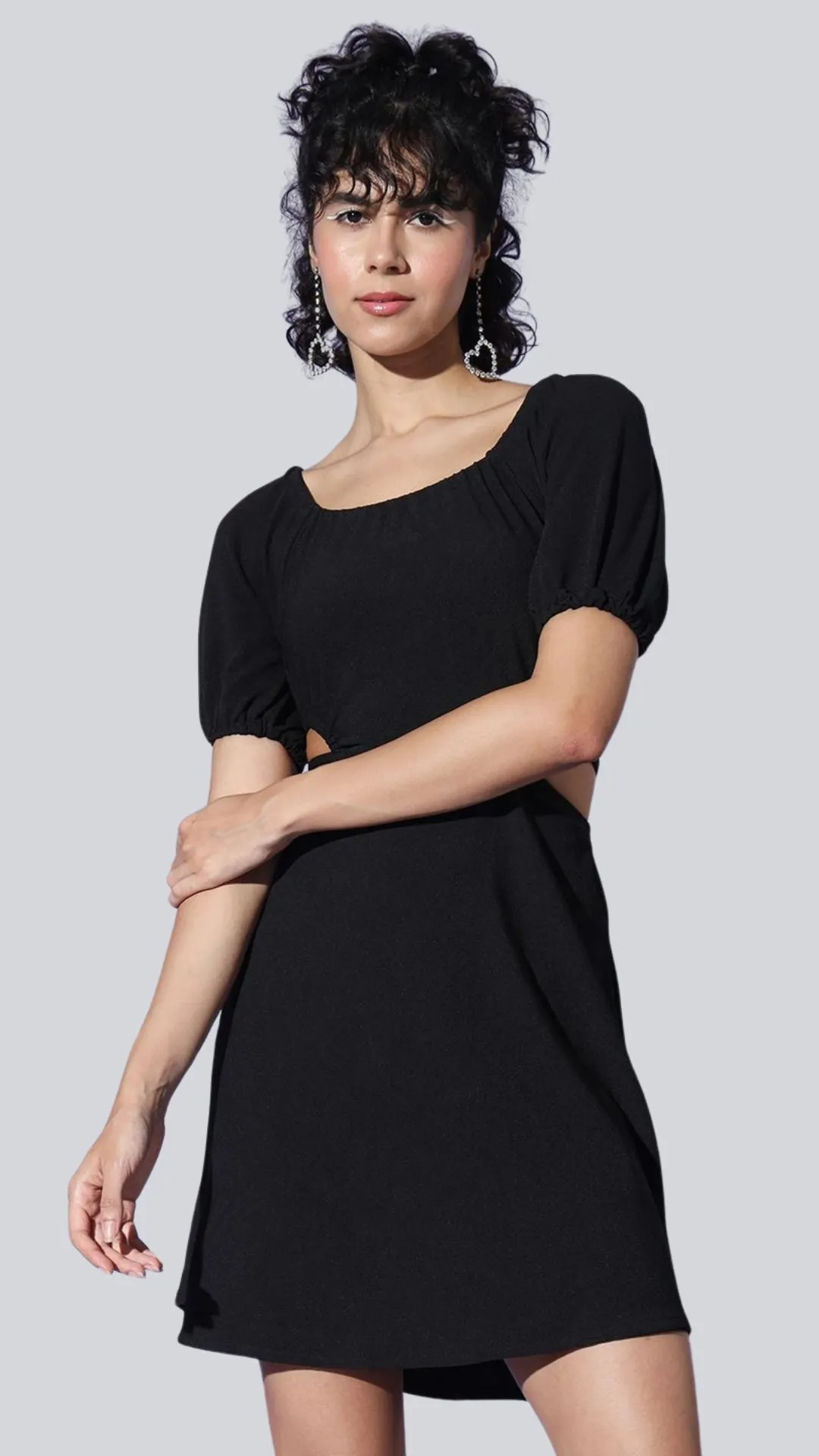 Sultry Lace-Up Waist Mini Dress