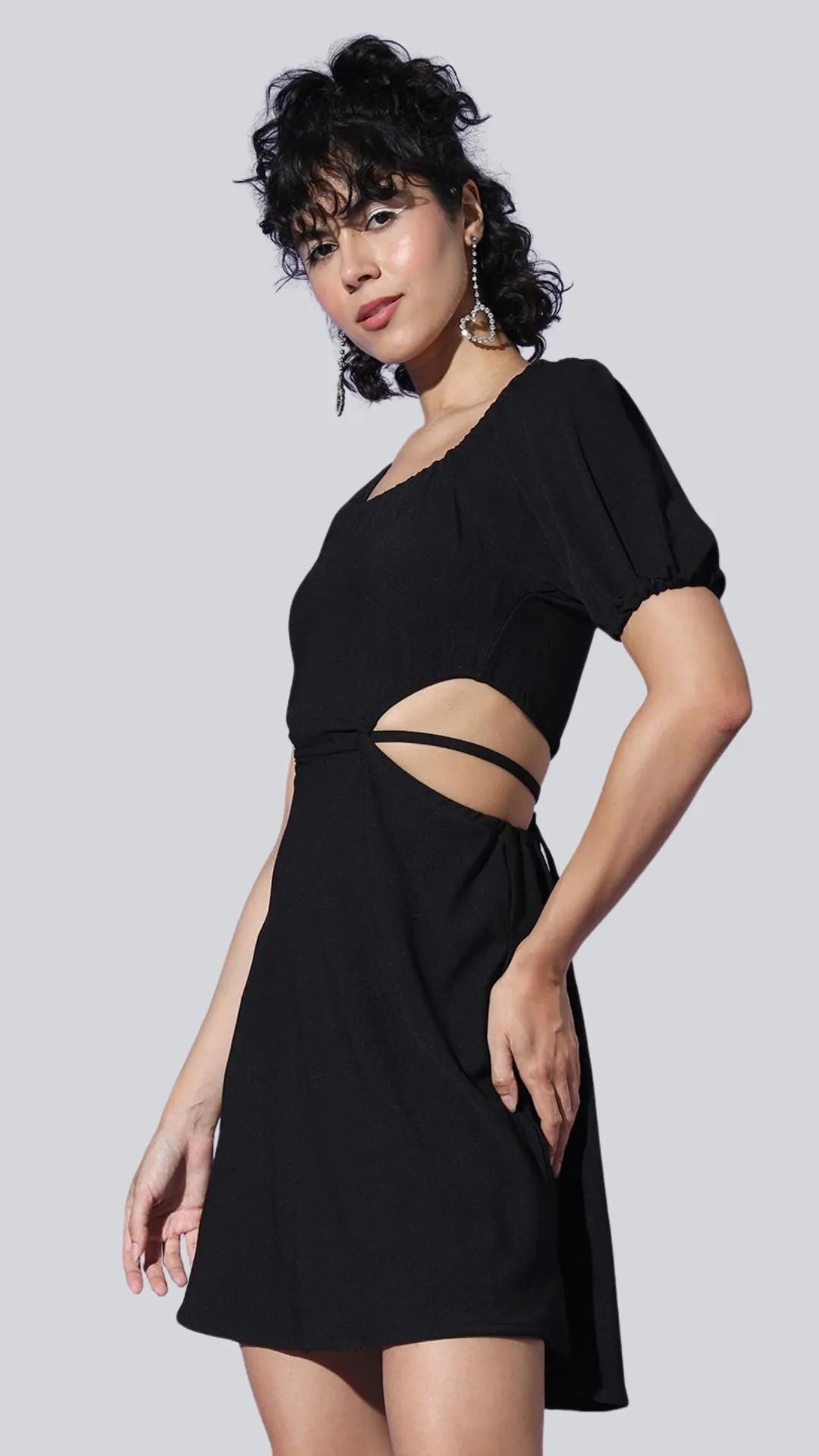 Sultry Lace-Up Waist Mini Dress