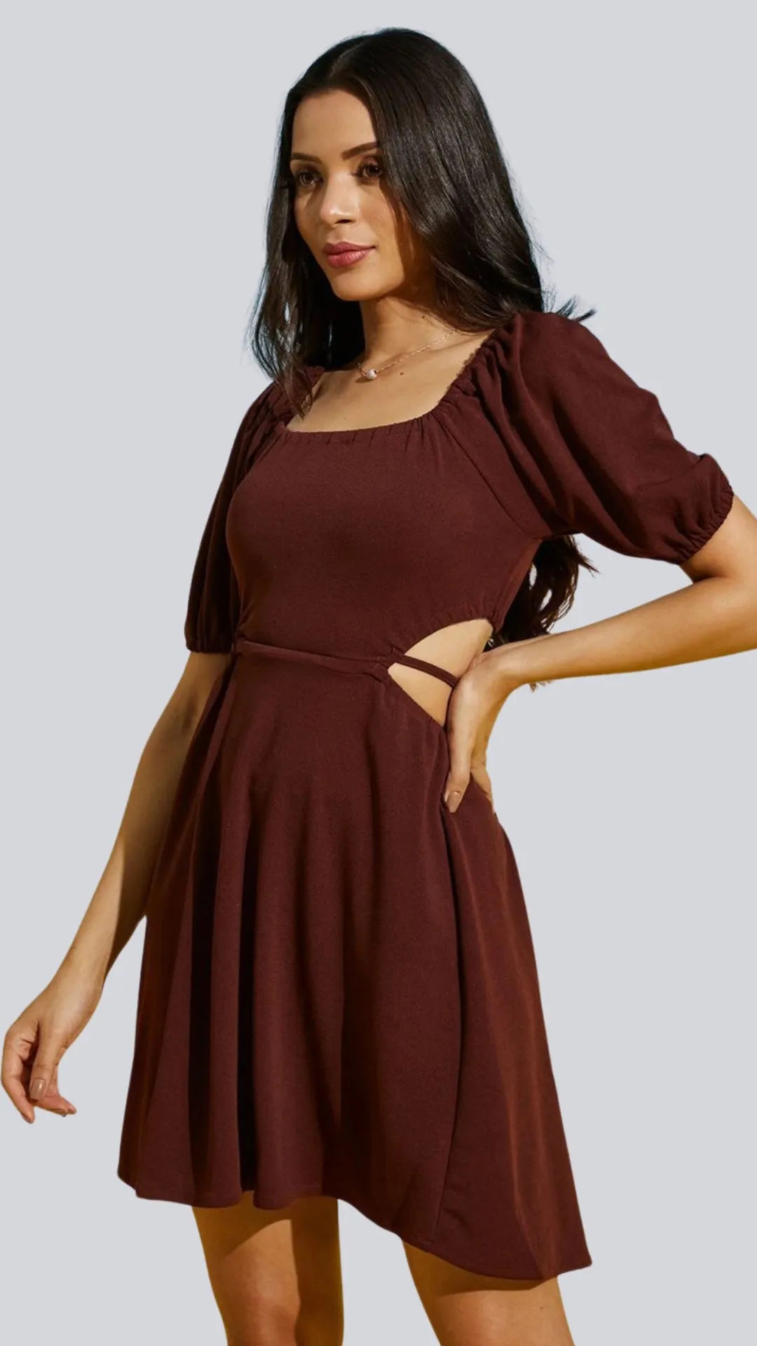 Sultry Lace-Up Waist Mini Dress