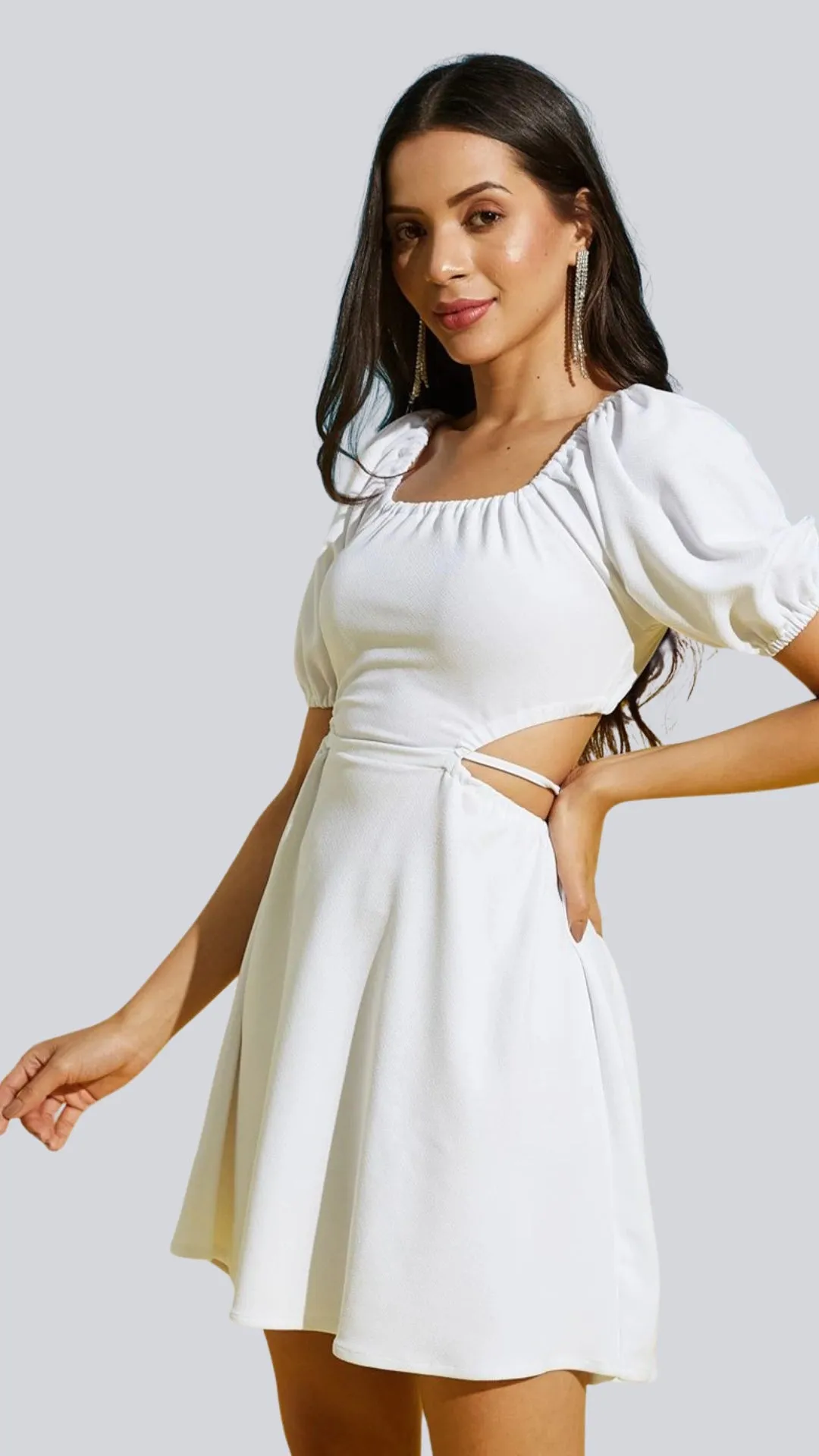 Sultry Lace-Up Waist Mini Dress