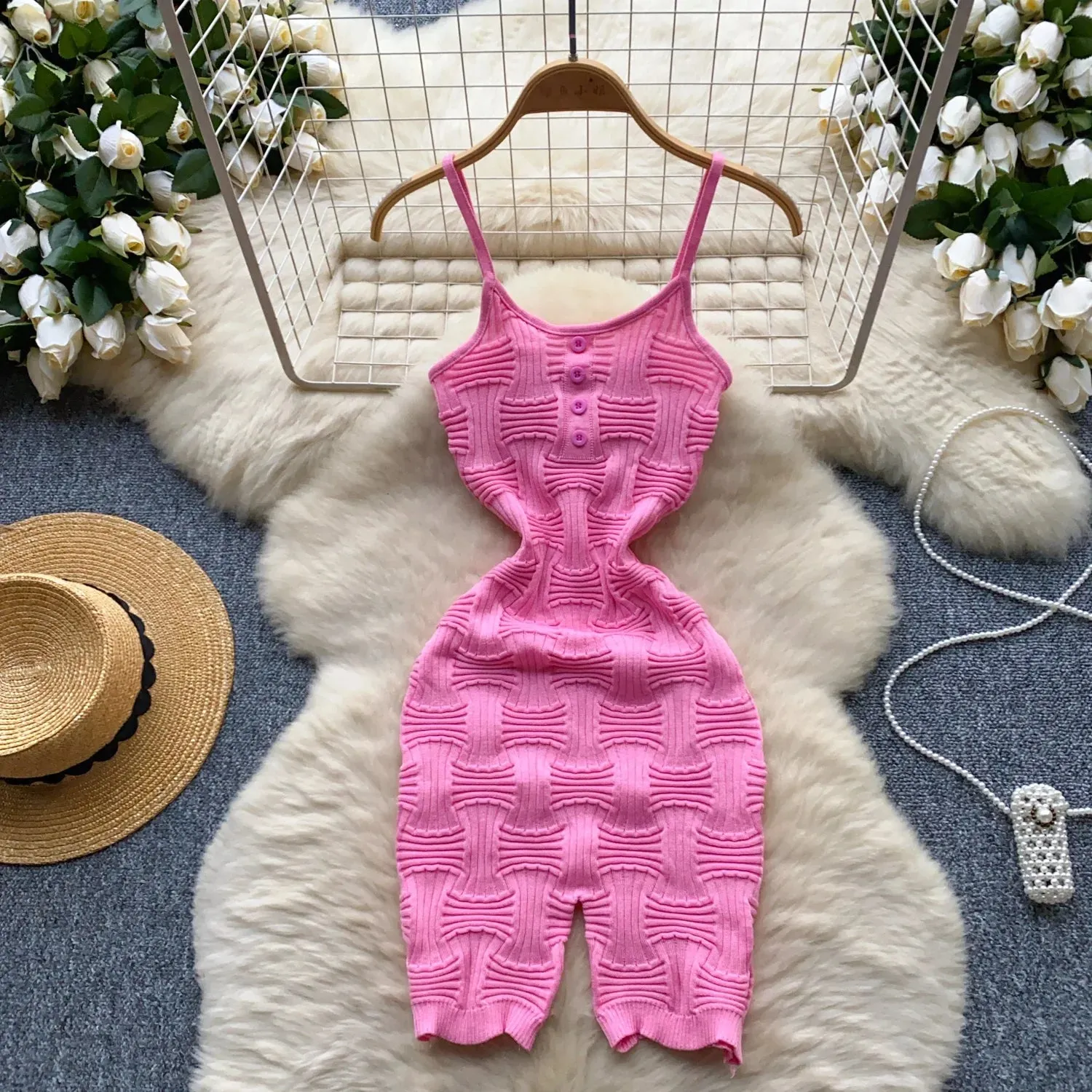 Suspender Knitted Jumpsuit