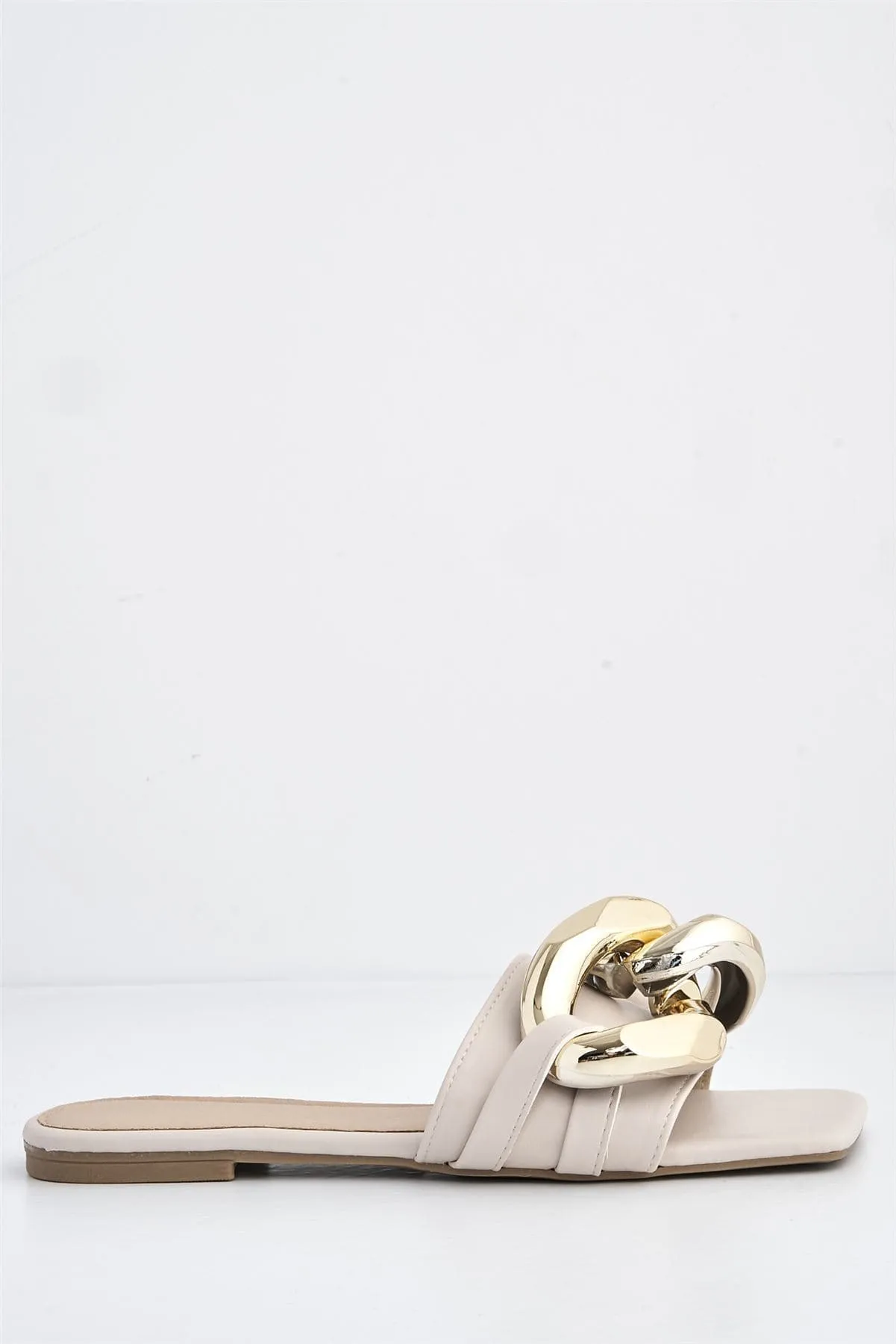 Teva Oversized Chain Flat Sandal in Nude