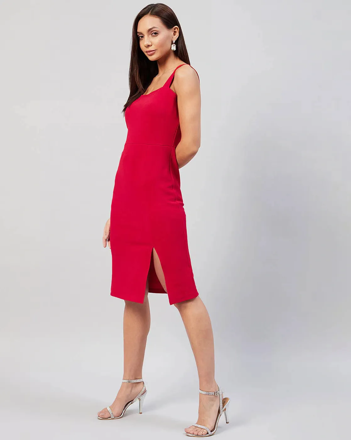 Timeless Blacc Rhinestone Square Neck Dress