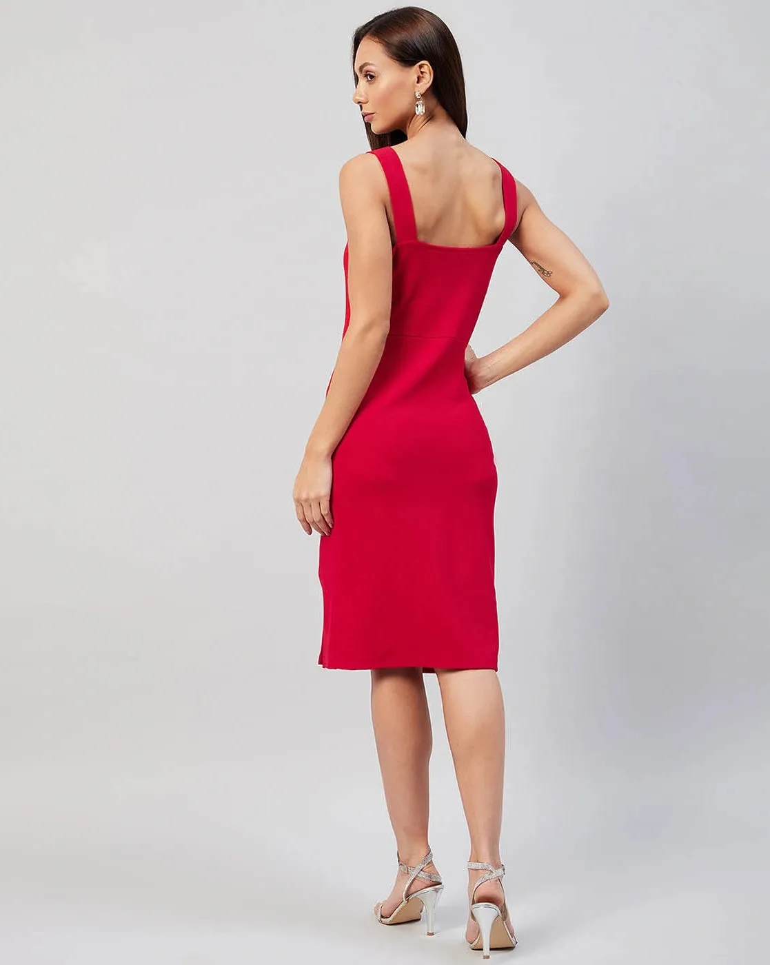 Timeless Blacc Rhinestone Square Neck Dress