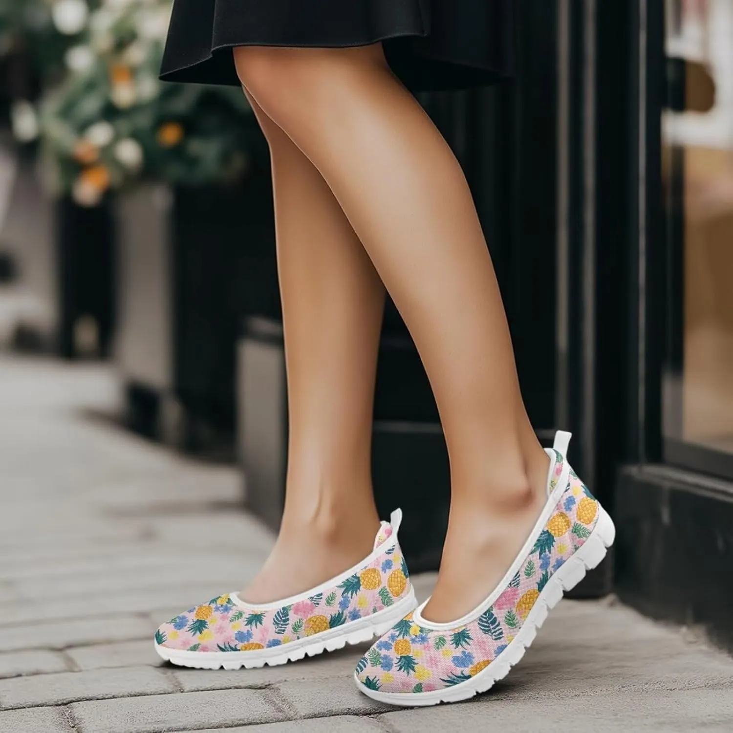 Tropical Hawaii Slip On Womens Orthopedic Arch Support Diabetes Foam Shoes Walking Anti-Skid Loafers
