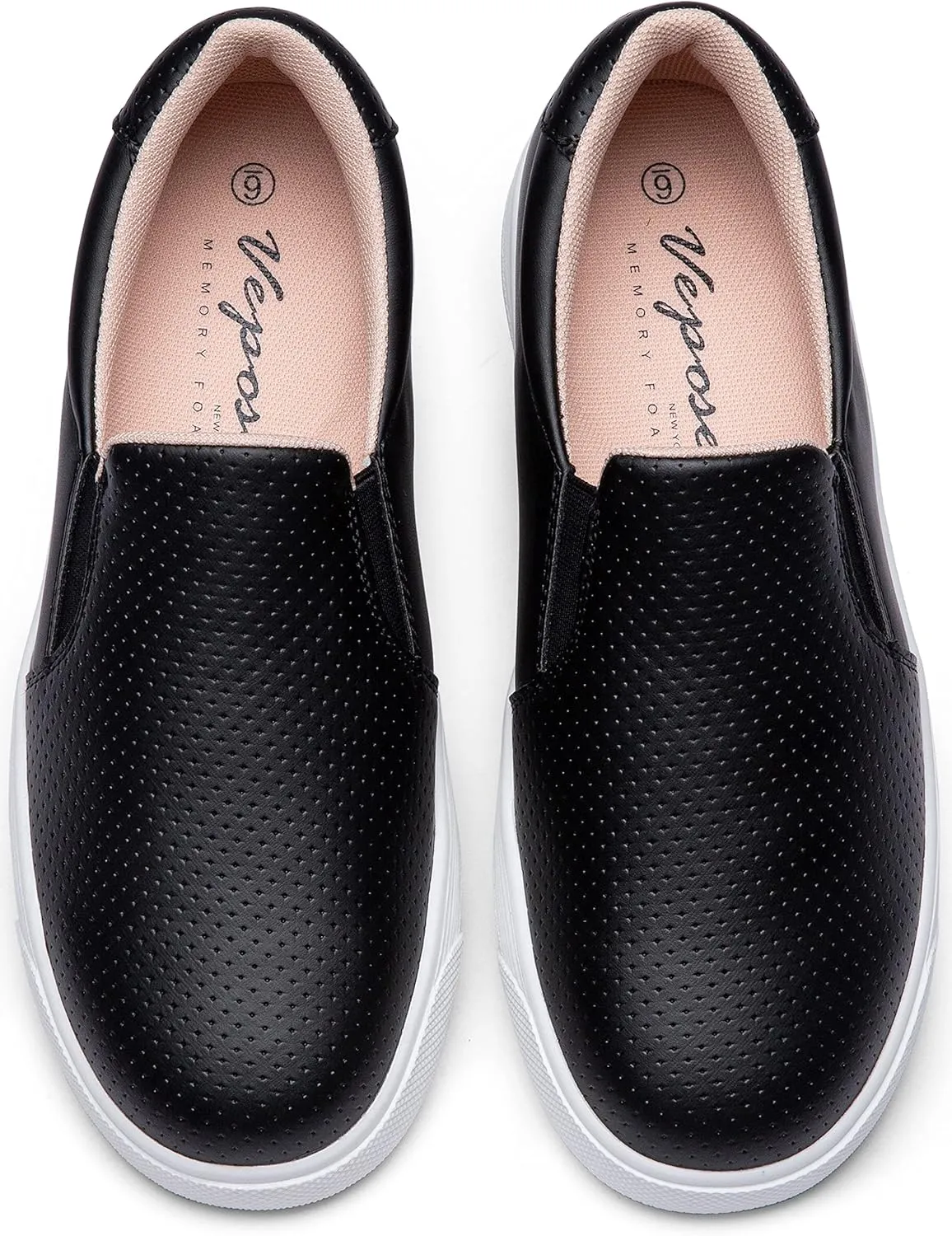 Vepose 8008 Slip on Sneakers Women Fashion Sneakers Comfortable Casual Loafers Shoes with Memory Foam