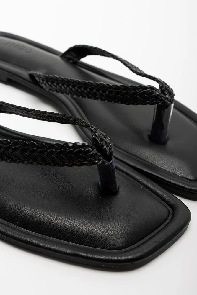Weave Thong Sandal Black