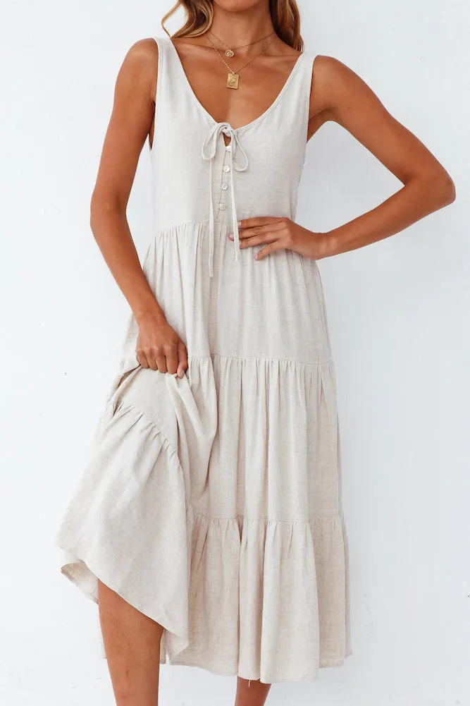 Welcome Summer Maxi Dress Beige