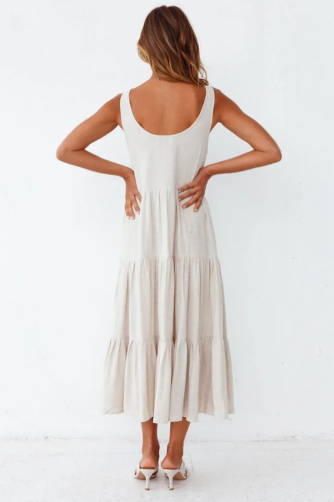 Welcome Summer Maxi Dress Beige