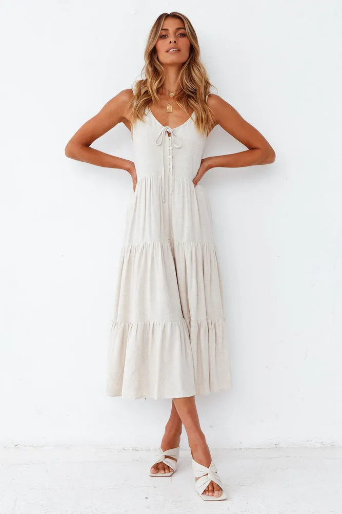 Welcome Summer Maxi Dress Beige