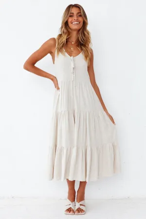 Welcome Summer Maxi Dress Beige