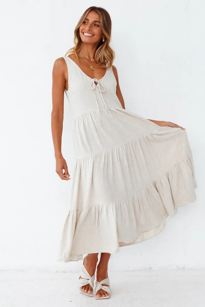 Welcome Summer Maxi Dress Beige