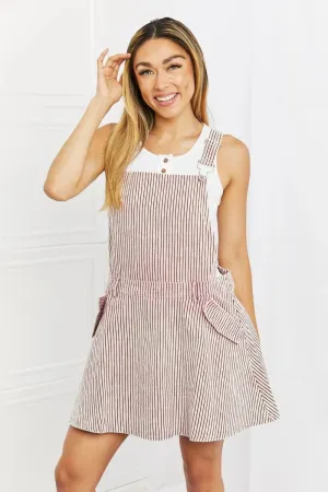 White Birch To The Park Full Size Overall Dress in Pink