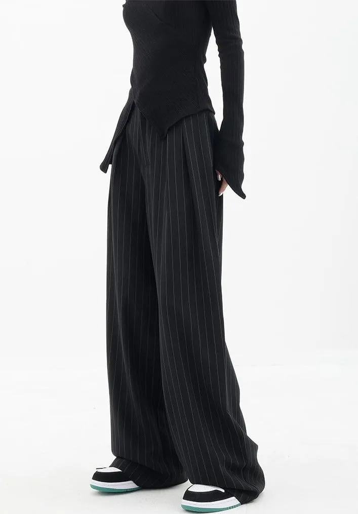 Wide Leg Pinstripe Pants