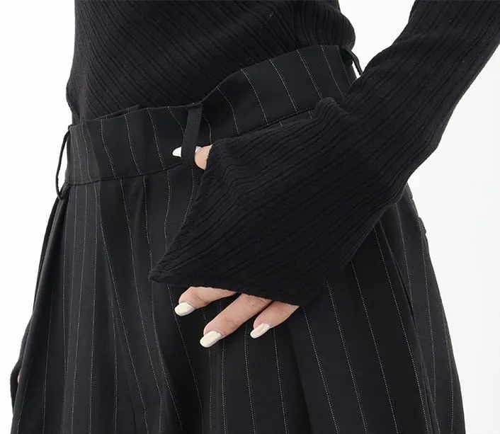 Wide Leg Pinstripe Pants