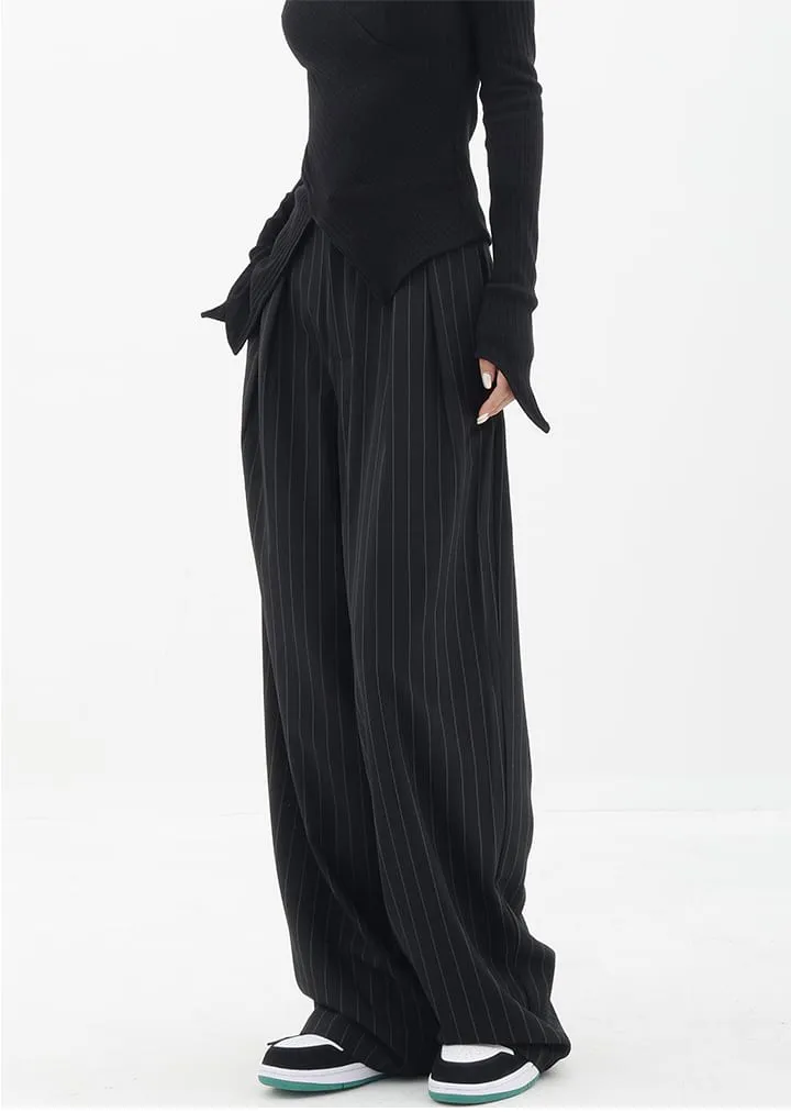 Wide Leg Pinstripe Pants