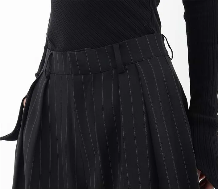 Wide Leg Pinstripe Pants