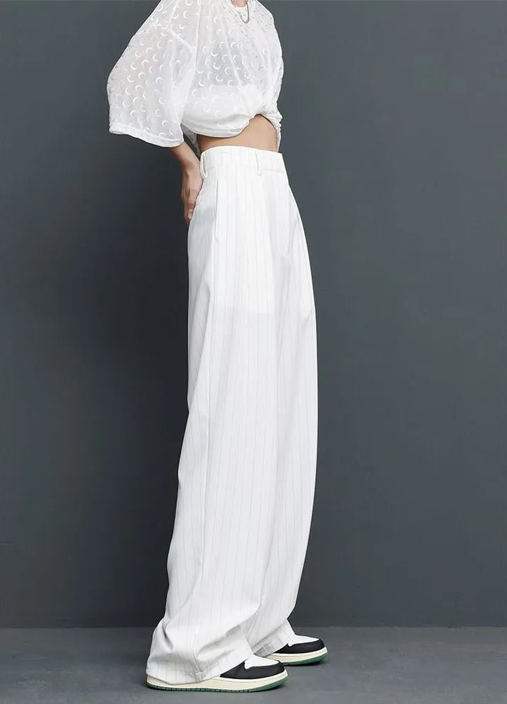 Wide Leg Pinstripe Pants