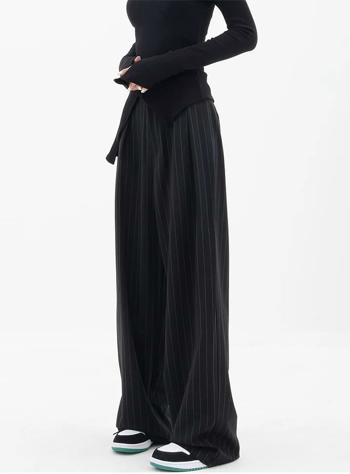 Wide Leg Pinstripe Pants