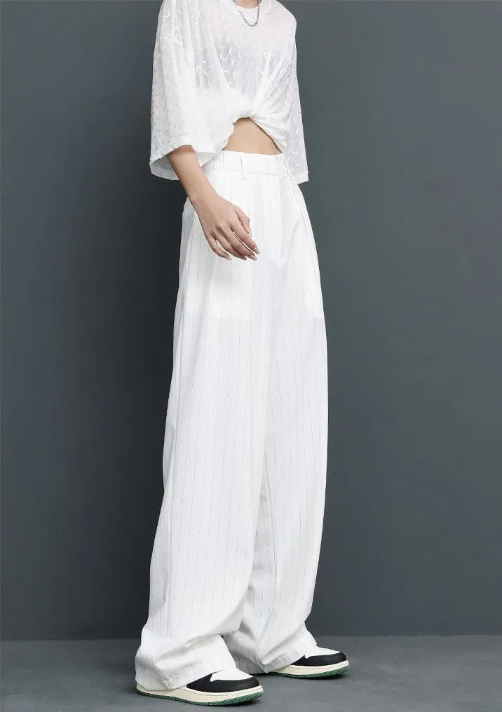 Wide Leg Pinstripe Pants