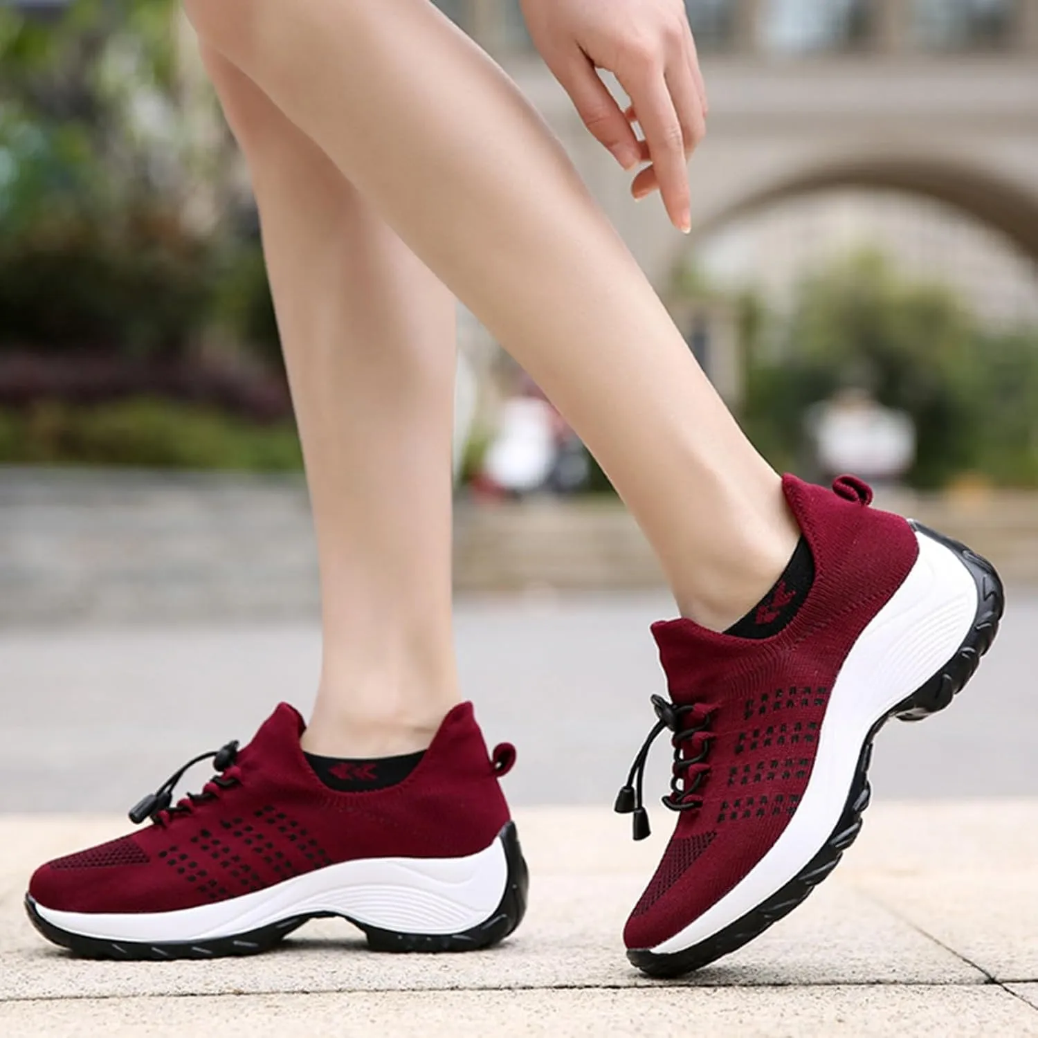 Women Tennis Running Shoes Walking Sneakers Orthopedic Quick Dry Lace Up Low Top Slip On Loafers Ladies Mesh Breathable Comfortable Soft Sole Shoe with Arch Support Footbed
