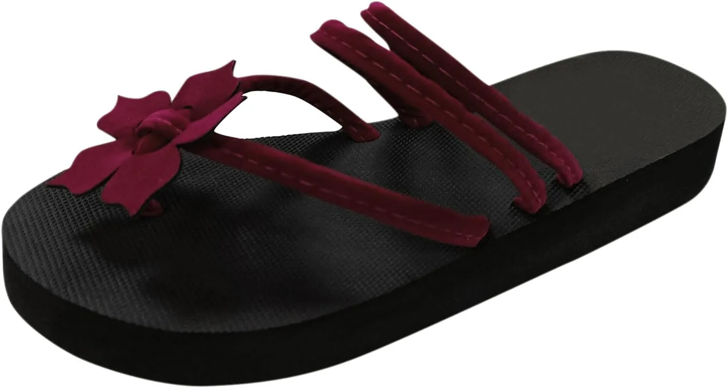 Womens Flat Sandals Summer Beach Comfortable Slides Slip On Open Toe Dressy Leather Memory Foam Vacation Support
